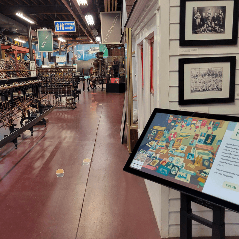 a touchscreen display in a museum