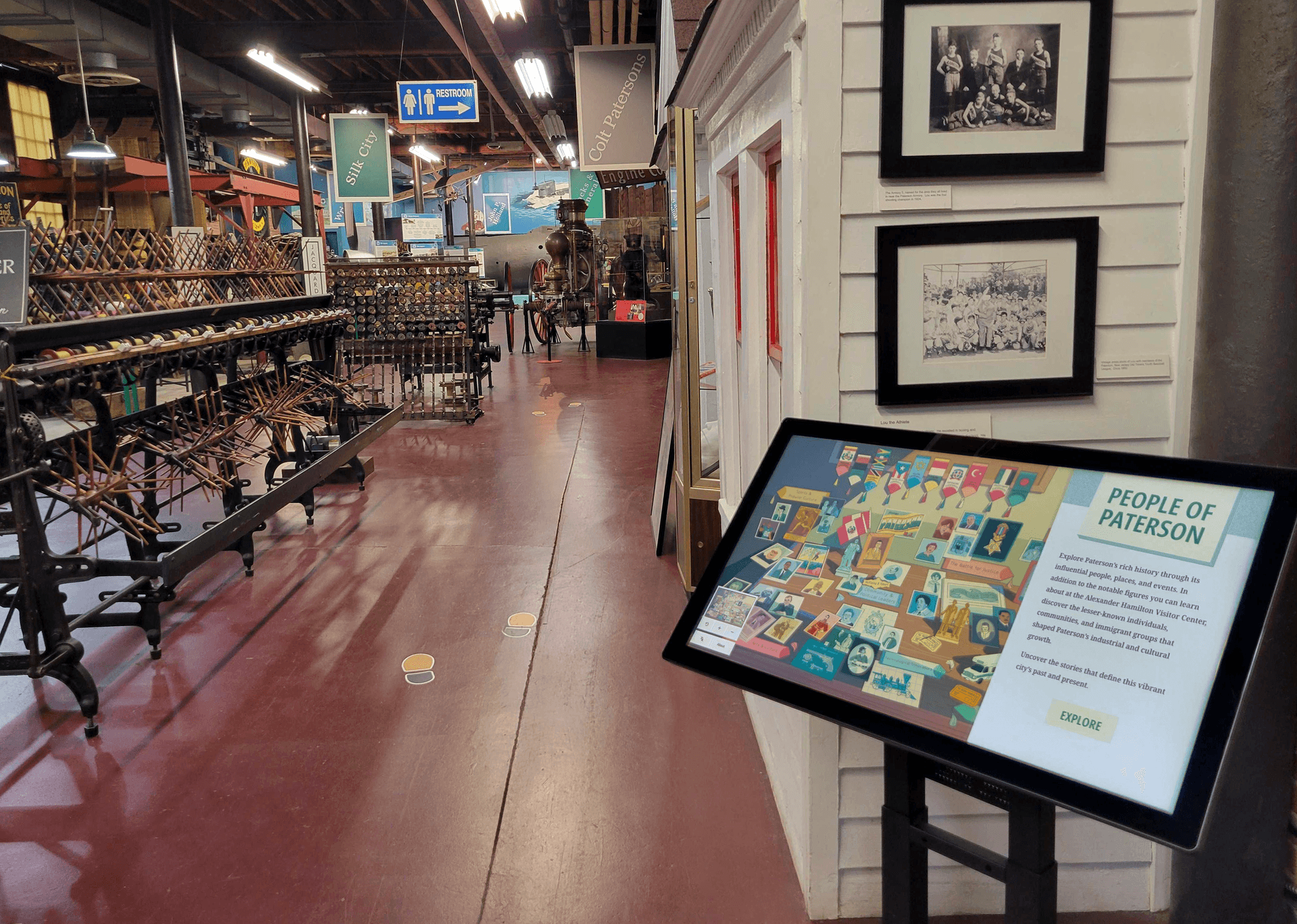 a touchscreen display in a museum