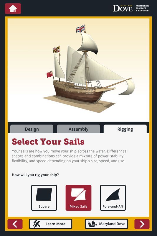 A screen shot of the app showing a ship.